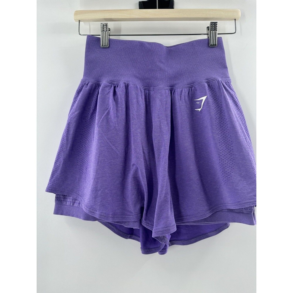 Gymshark Womens VITAL SEAMLESS 2.0 2-IN-1 SHORTS Size M Purple B2A5G-PBBX-S